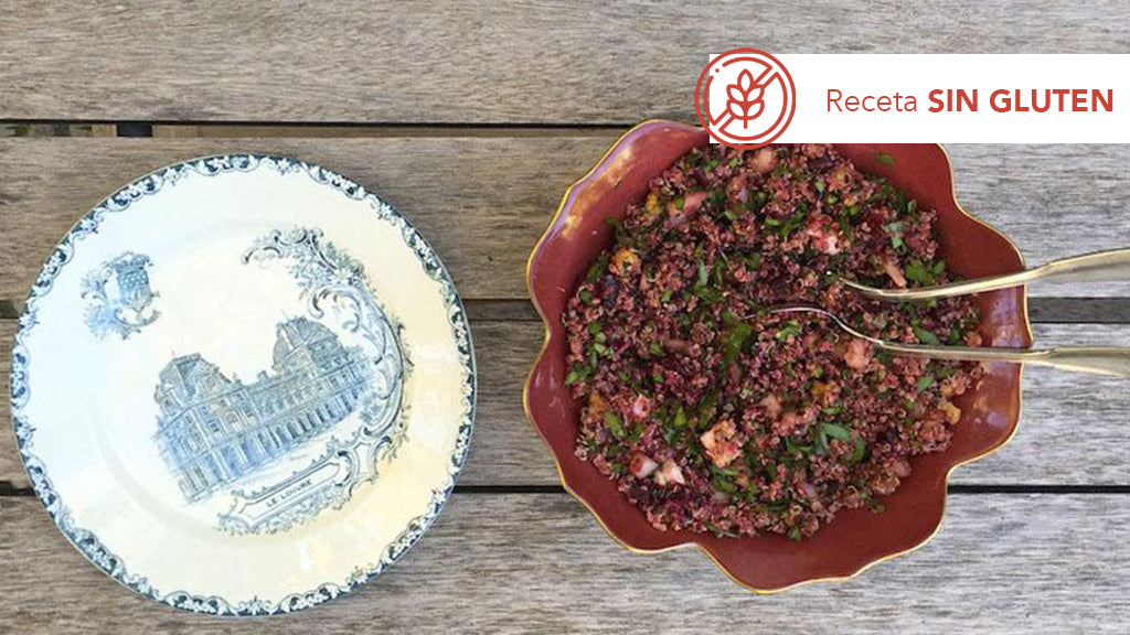 Ensalada de quinoa con remolacha y pera